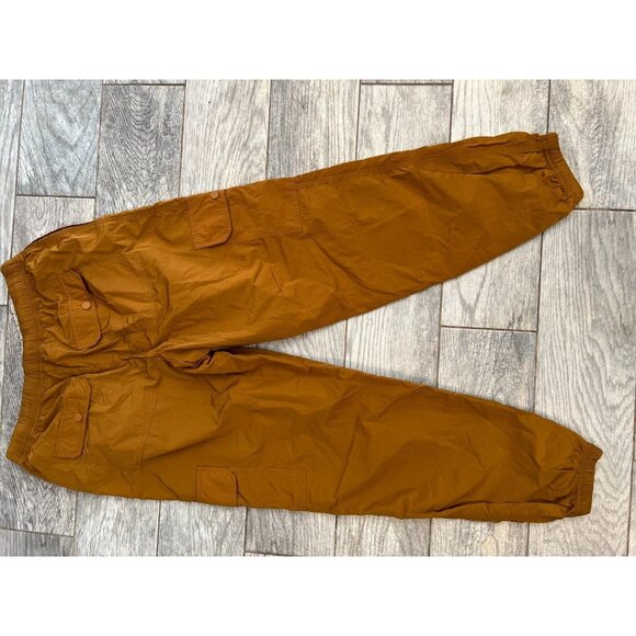 Good American Essential Cargo Pants Jogger size 1 Small Nylon Brown Shine - Picture 9 of 12